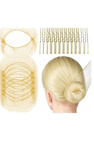 Nano Absolute Yellow Bun Net Yellow 12-Pack Invisible Net