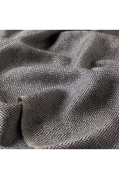 ipekevi Anthracite Hook Motif Wool Scarf