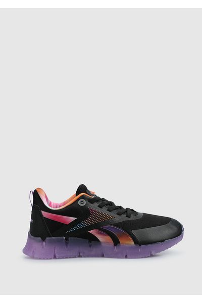 Reebok Zig N' Glow Elastic Lace Black Kids Running Shoes 100202311