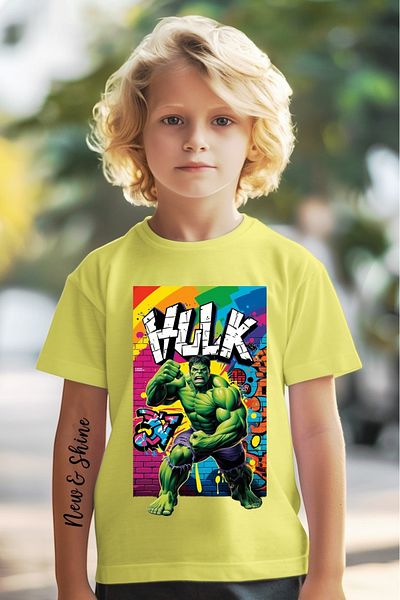 New Shine 1 tricou este un cadou pentru achiziții de 6 și peste în coș - Tricou pentru copii supradimensionat cu imprimeu Hulk