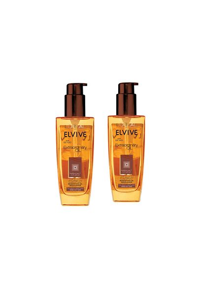 L'Oreal Paris زيت لوريال إلفيف إكستراورديناري للشعر الجاف والتالف، غني جدًا، 2 × 100 مل