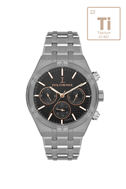 JACK LORANCE Jl.G1155203 Black & Rose Titanium Men's Wristwatch