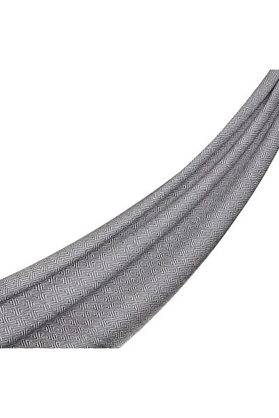ipekevi Anthracite Hook Motif Wool Scarf