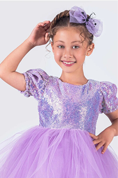 vestitino Kısa Kol Balerin Elbise Tütü Etek Pul Payetli