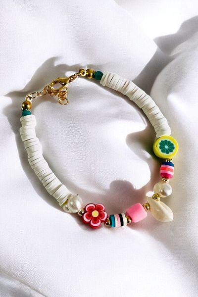 PETEK AKSESUAR WHITE FIMO SHELL BRACELET