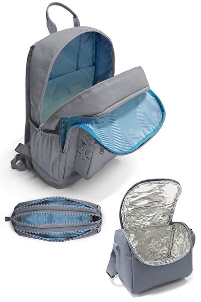 Coral High Colorful Striped 3-Piece School Bag Set Set0123696