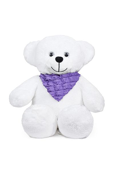 Özgüner Oyuncak Large Size 65 cm White Plush Teddy Bear with Scarf – Special Gift for Loved Ones