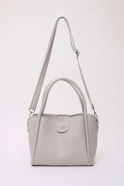 SHAKA Gray Shk190 Faux Leather Snap Hand, Arm and Shoulder Bag with Removable Makeup Bag