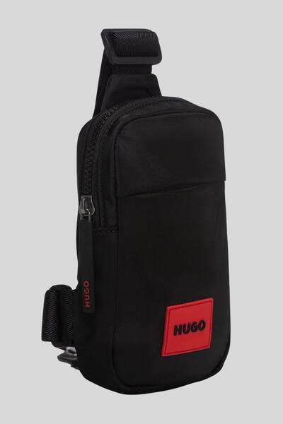 HUGO Kontrast logolu Çapraz Erkek Bel Çantası Siyah