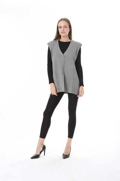 nacar çarşı Women's Seasonal Knitwear Perforated Mercerized Vest - Mother's Vest - Stylish and Comfortable Fit