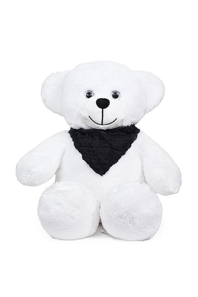 Özgüner Oyuncak Large Size 65 cm White Plush Teddy Bear with Scarf – Special Gift for Loved Ones