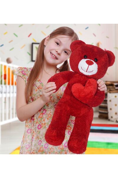HARİKA PELUŞ FABRİKASI 50 Cm Kalpli Peluş Sevimli Ayıcık