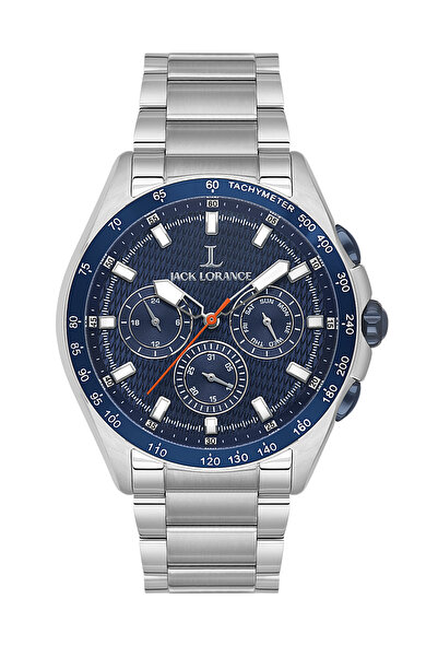 JACK LORANCE Jls0397501 Navy Blue & Silver Steel Men's Wristwatch