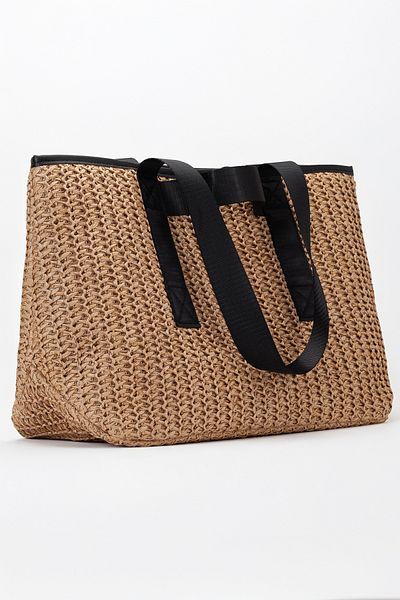 gio&mi Luna Raffia Paper Rope Straw Shoulder Bag