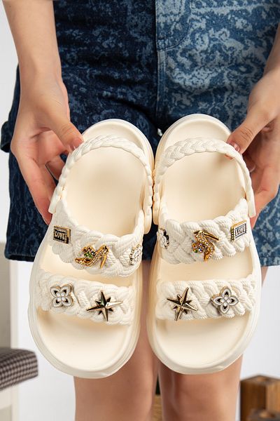 PLN SHOES Άνετη σόλα Γυναικείες παντόφλες πισίνας με διπλή πόρπη Luxury Daily Beach Sea Pool
