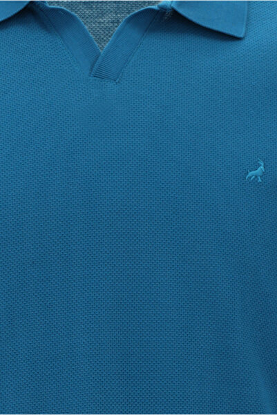 Abdullah Kiğılı Μπλουζάκι από βαμβακερό βαμβακερό μπλουζάκι με κέντημα με κέντημα με λεπτή εφαρμογή