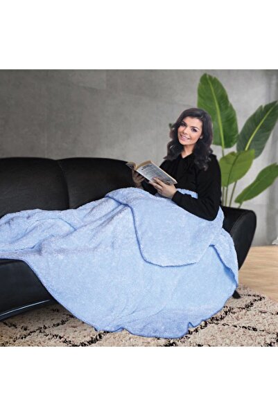 HARİKA PELUŞ FABRİKASI Shepherd's Stitch Single Size 150*200 cm Plush Tv Blan...