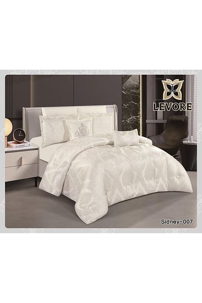 Levore Luxury Heavy Jacquard Double Duvet Cover Set, 8 Pieces, King Size Duvet Cover, 220 x 240 cm
