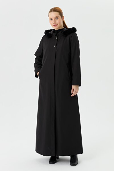 Günay Karaca Kışlık Kadın Pardesü Su İtici Kumaş 20231