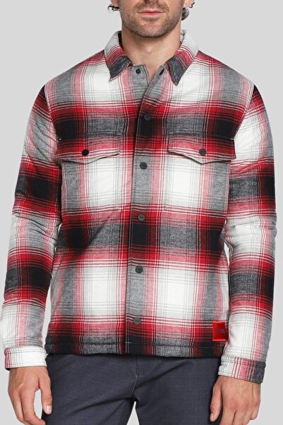 HUGO Erkek Ekose Gömlek Kırmızı