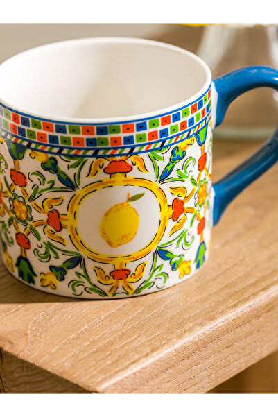 LC Waikiki Renkli̇mağazadan Lcw Home Mixed Lemon B Printed Porcelain Mug 320 ml