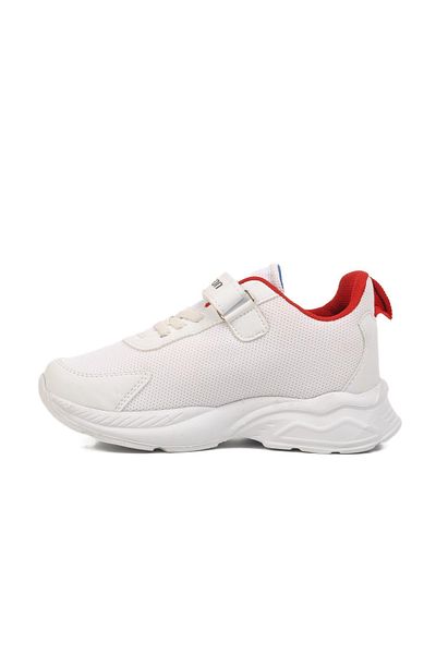 WALKWAY Pantofi sport pentru băieți cu plasă cu velcro alb roșu