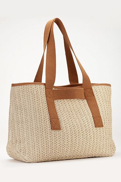 gio&mi Luna Raffia Paper Rope Straw Shoulder Bag