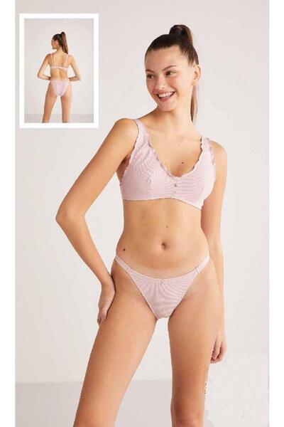 Kom Penny Fırfır Sütyen Pembe