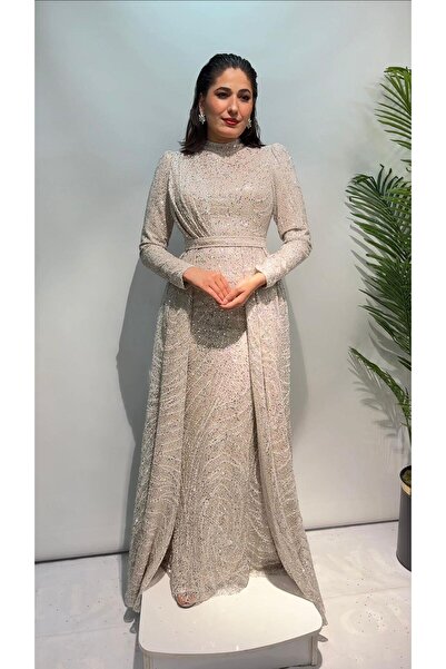 Genel Markalar Feriha Sarıoğlu Özel Tasarım Abiye Elbise-LAMİA