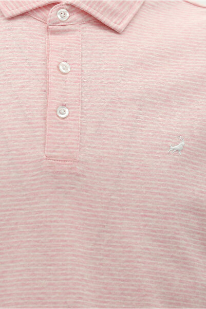 Abdullah Kiğılı Μπλουζάκι με κανονική εφαρμογή με κεντημένο βαμβακερό λινό γιακά πόλο