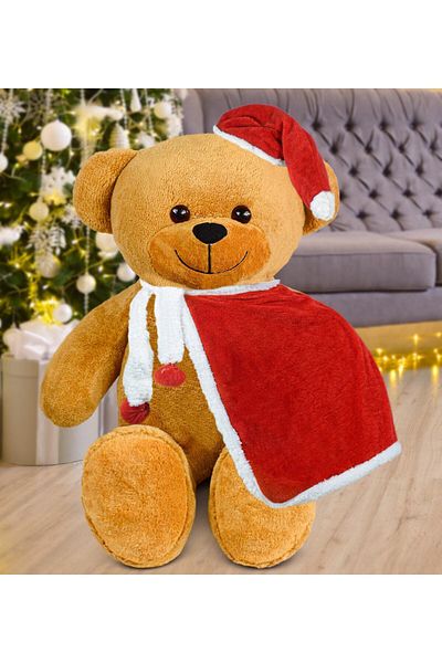 Özgüner Oyuncak 100 Cm Santa Claus Teddy Bear with Cloak New Year, Christmas Gift