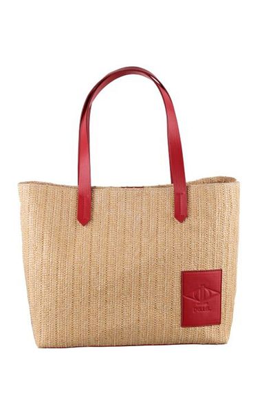 dellel Dellel Red Straw Shoulder Bag, Printed Vegan Leather,Removable Pouch,Spacious&Stylish Handbag