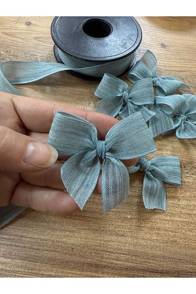LAYLAEVENTS Linen Ribbon Ready Bow -40 Pieces-Olive Green