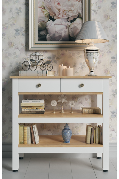 Boyut Mobilya Viene 2 Çekmeceli, Ara Raflı, Dekoratif Dresuar