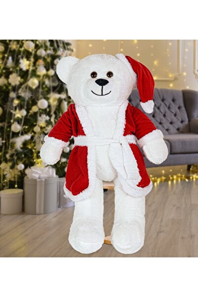HARİKA PELUŞ FABRİKASI 80 Cm Noel Baba Şapkalı Ayıcık Yeni Yıl , Yılbaşı Hedi...