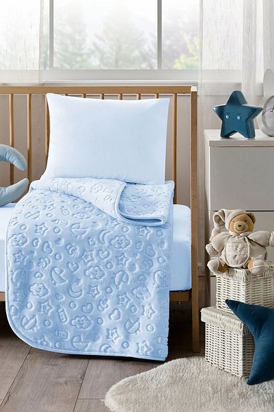 Özdilek Blue Embos Baby Blanket - 100X120