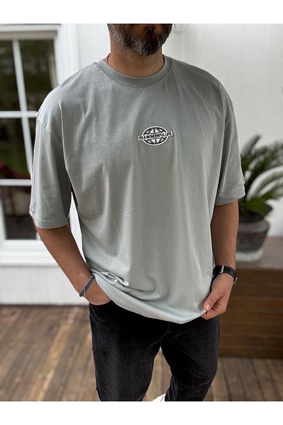 BYBASICMAN Gray Wonderful Patchli T-Shirt Jj-116