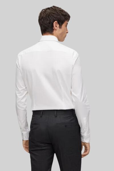 BOSS Slim Fit Kent Yaka Erkek Gömlek Beyaz