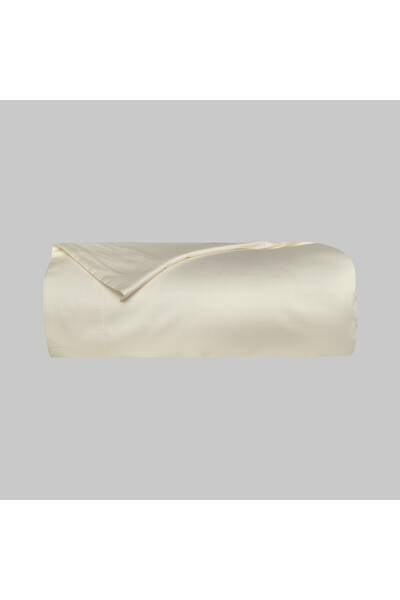 Sarev Одноколірна 100% бавовняна сатинова постільна білизна для односпального ліжка - кремовий