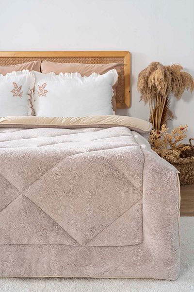 Riva Бежов луксозен двустранен единичен завивка Loura Wellsoft 155x215 см