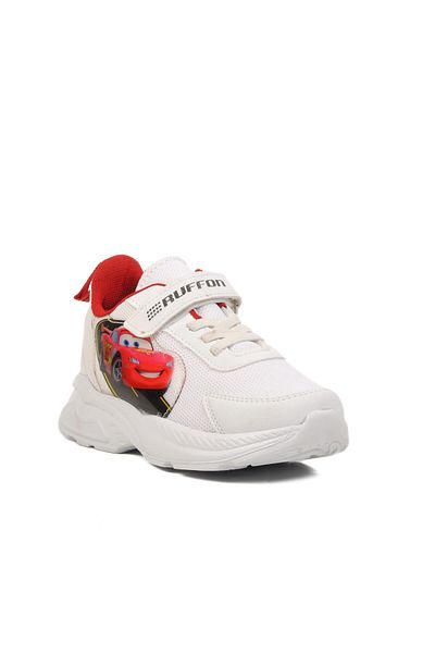 WALKWAY Pantofi sport pentru băieți cu plasă cu velcro alb roșu