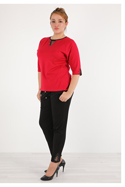 EXİTLİNE Kadın Taşlı Takım Bluz Pantolon