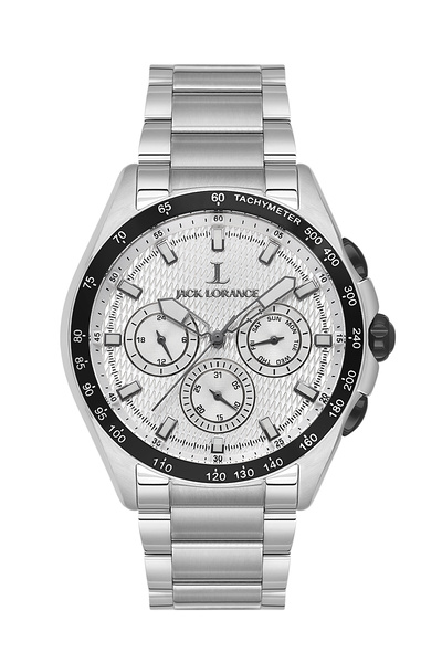 JACK LORANCE Jls0397502 White & Silver Steel Men's Wristwatch