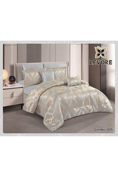 Levore Luxury Heavy Jacquard Double Duvet Cover Set, 8 Pieces, King Size Duvet Cover, 220 x 240 cm