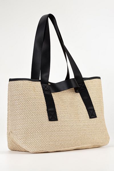 gio&mi Luna Raffia Paper Rope Straw Shoulder Bag