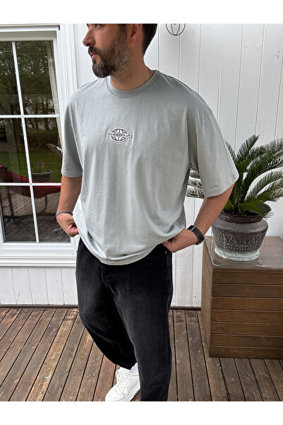 BYBASICMAN Gri Wonderful Patchli T-Shirt JJ-116