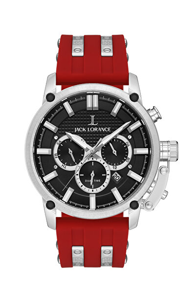 JACK LORANCE Jls0405805 Black & Red & Silver Steel Men's Wristwatch