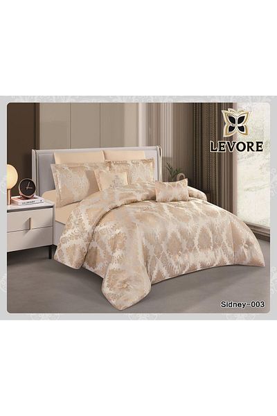 Levore Luxury Heavy Jacquard Double Duvet Cover Set, 8 Pieces, King Size Duvet Cover, 220 x 240 cm