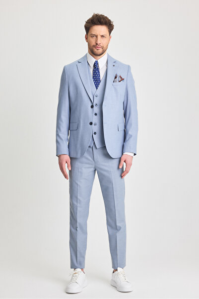 Frappoli Ανδρικό κοστούμι γιλέκο παντελόνι Serardo Ice Blue Slim Fit