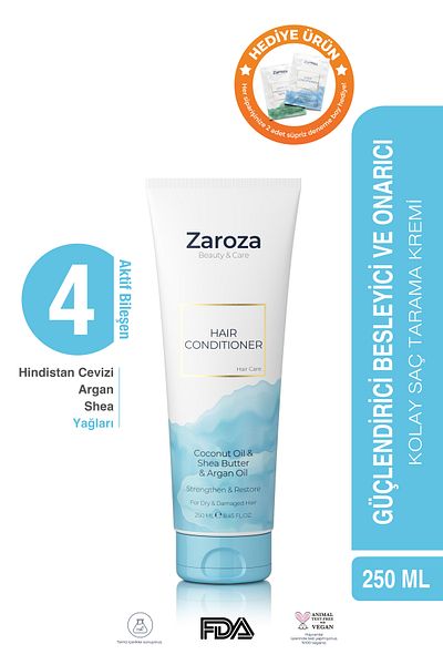 ZAROZA Easy Combing Cream for Hair - Hair Strengthening Conditioner - 250 ml